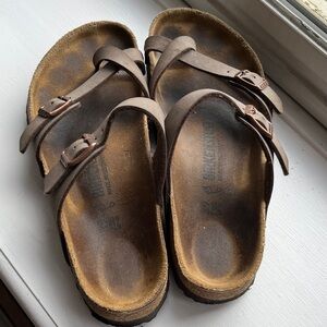 Birkenstock Mayari Birkibuc Sandals in Mocha Brown